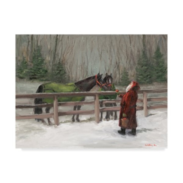 Trademark Fine Art Mary Miller Veazie 'Santa With Horses' Canvas Art, 14x19 ALI31254-C1419GG